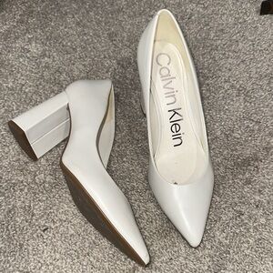 Calvin Klein Women's Classic White Block Heels